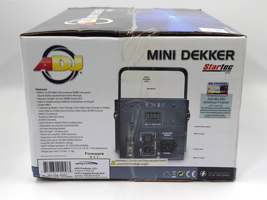 【未使用品】ADJ MINI DEKKER LEDエフェクト照明 返金保証