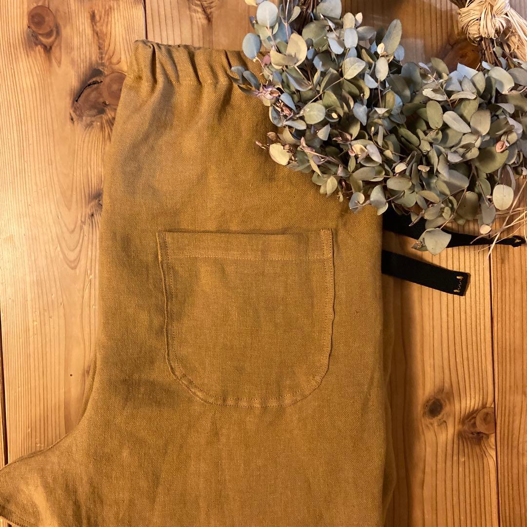 かずちゃん＊ハンドメイド＊ サフィランフランスリネン　キャメル　サルエル