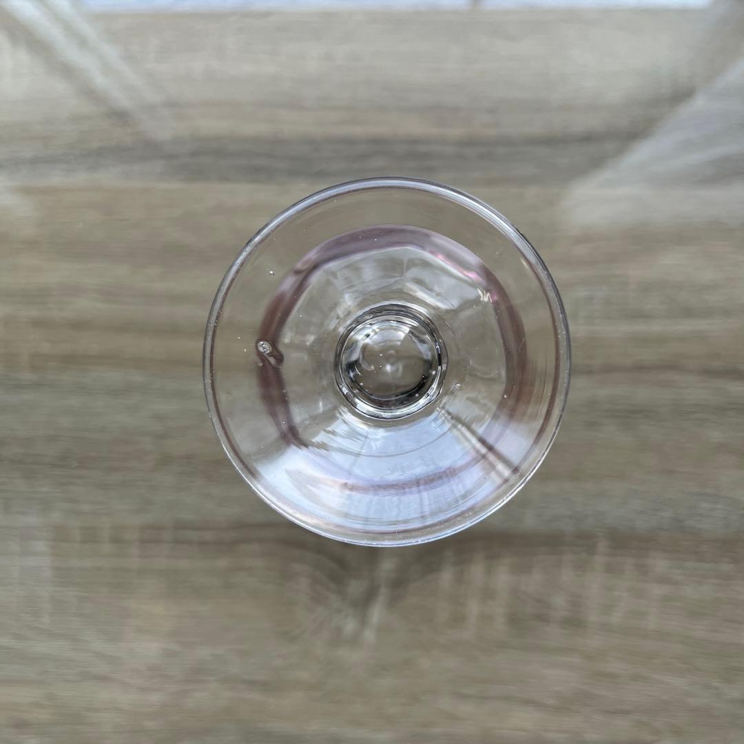 骨董　時代ガラス　吹きガラス　臙脂色リップ　アイスクリームグラス　氷コップ１客