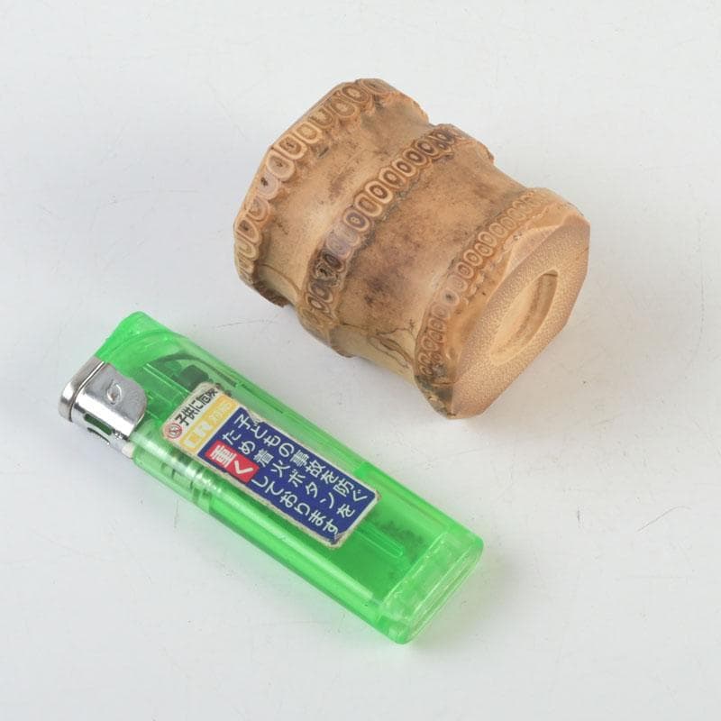 茶道具　皆空庵玉琳作　竹根香合　「福俵」　共布共箱　V　9330