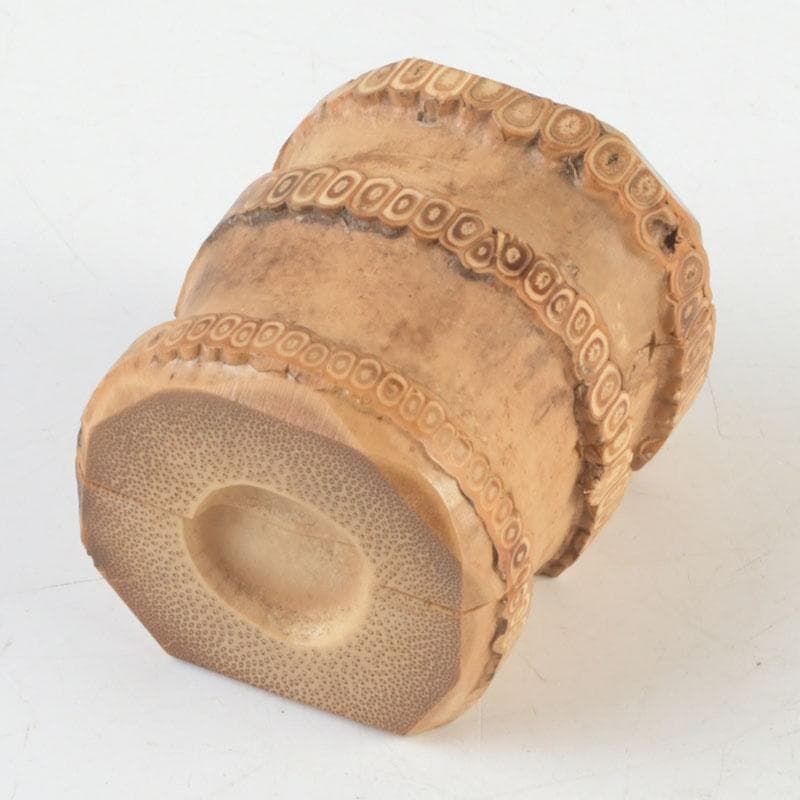 茶道具　皆空庵玉琳作　竹根香合　「福俵」　共布共箱　V　9330