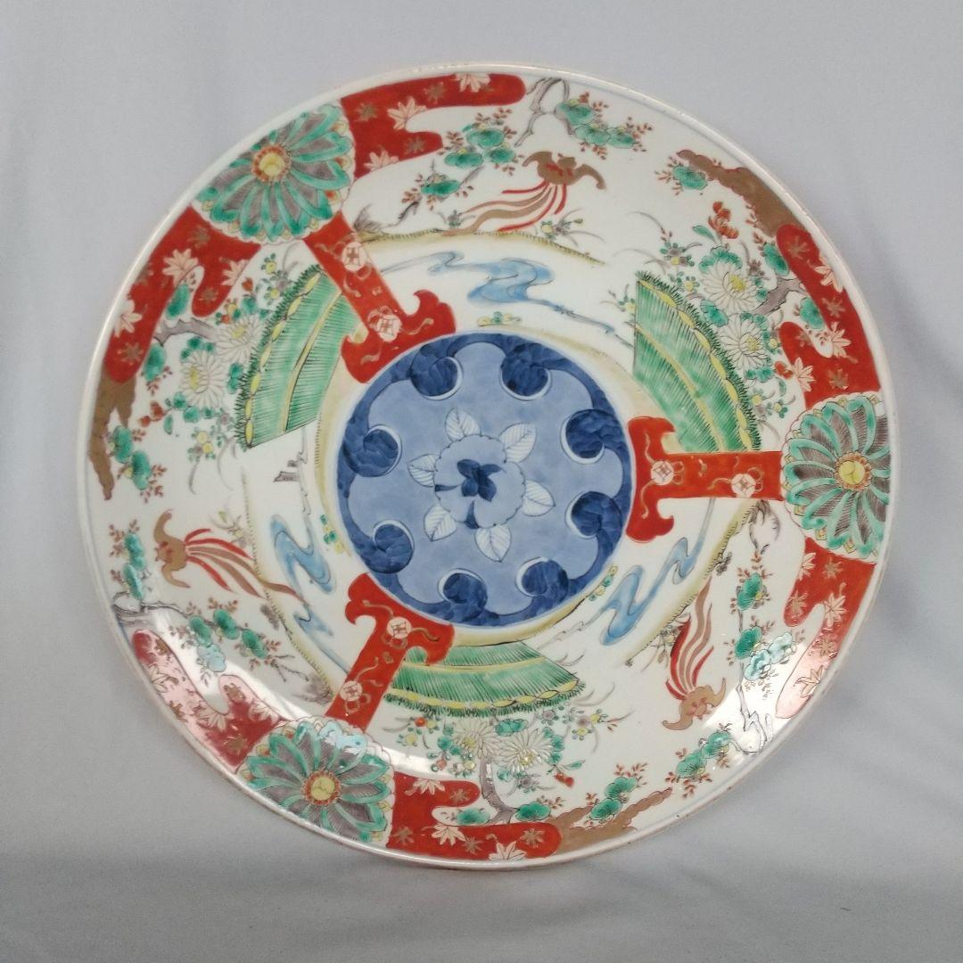 古伊万里　有田焼　金蘭手　大皿　直径約40.5センチ