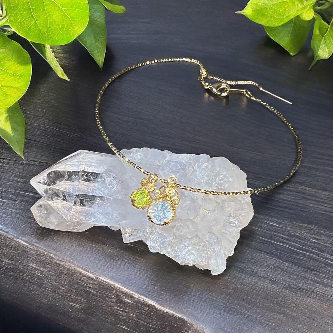 【新春セール①③】シンデレラアクアマリン＆ペリドット・ガーネット