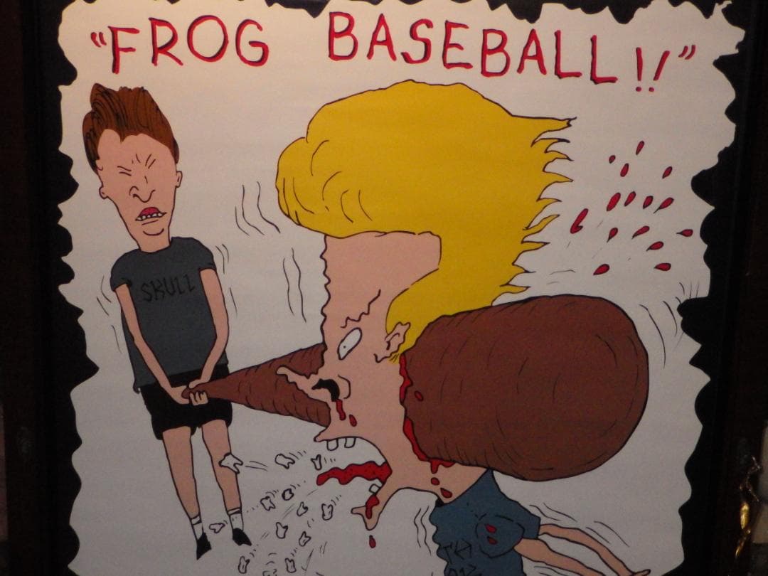 90'S★ビーバス&バットヘッド★ポスター★3★カエル野球★ビンテージ★USA