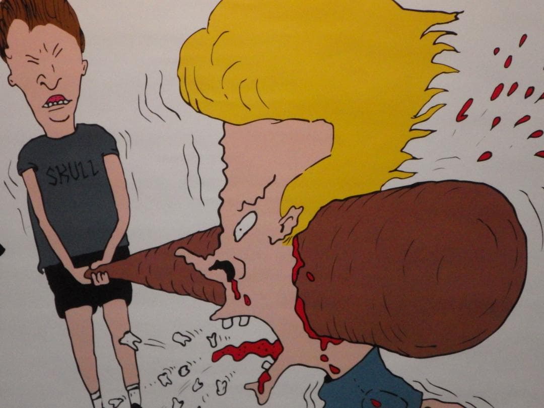 90'S★ビーバス&バットヘッド★ポスター★3★カエル野球★ビンテージ★USA