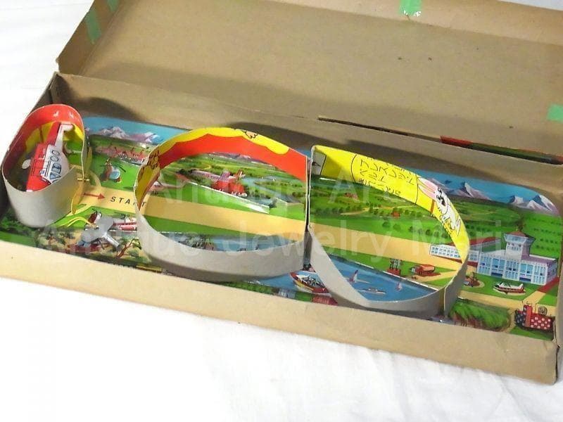 ブリキの飛行機が走る ドリームランド エアポート １９６０年代　日本製　箱付き