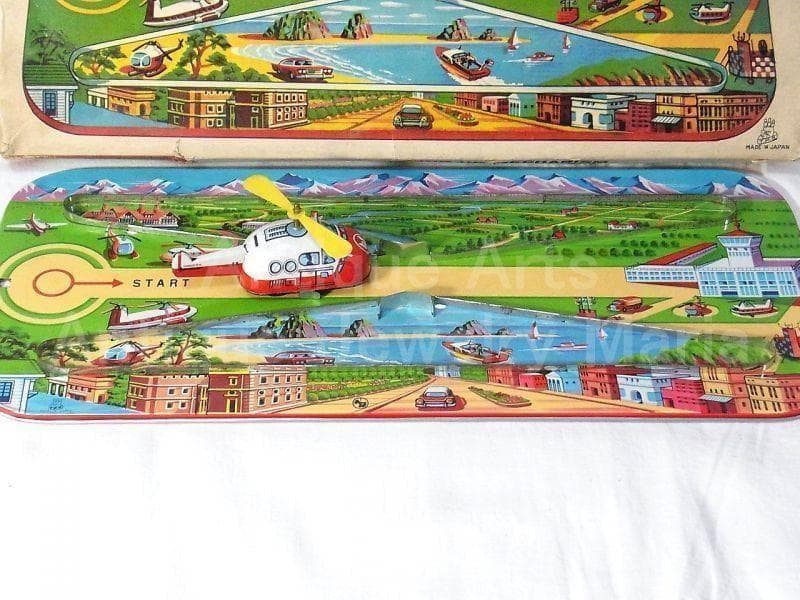 ブリキの飛行機が走る ドリームランド エアポート １９６０年代　日本製　箱付き