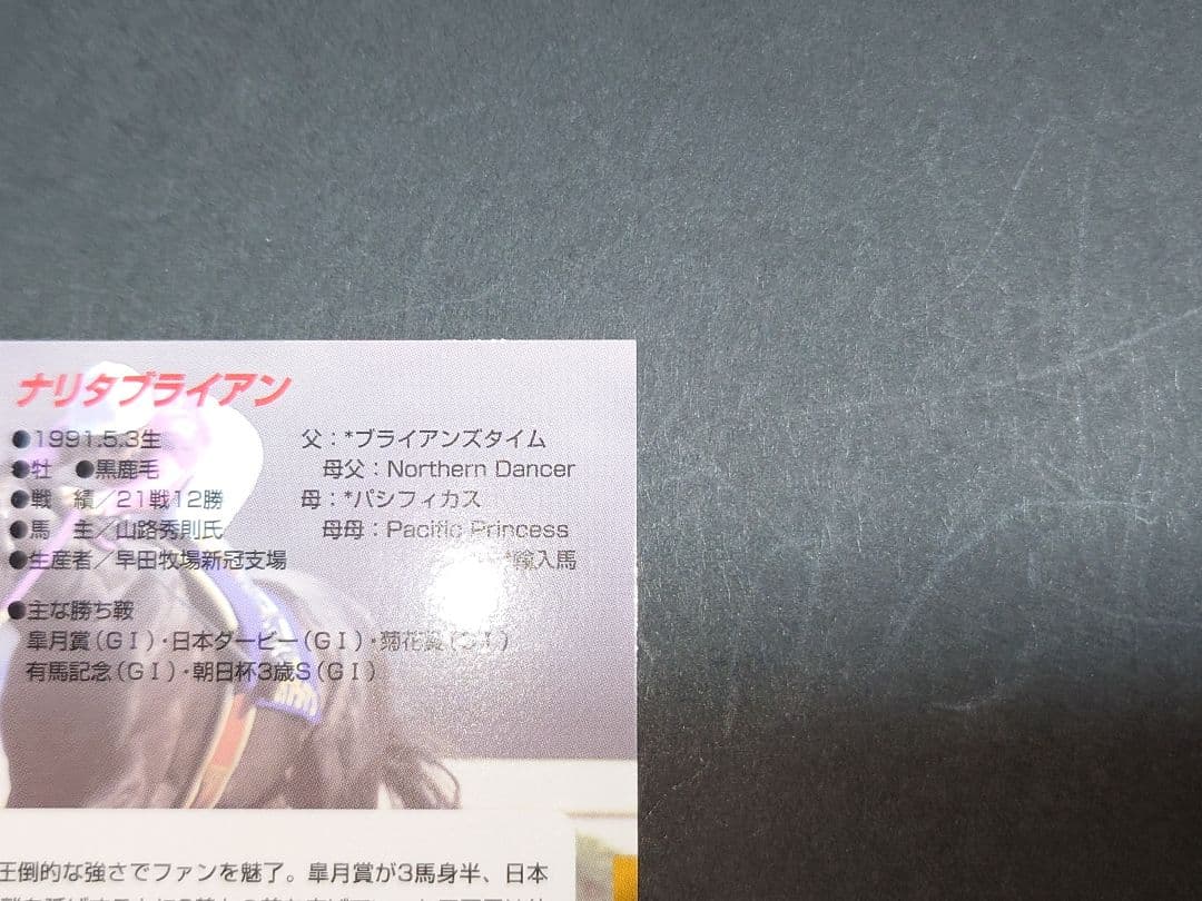 【非売品】サラブレッドカード2000下半期 プレゼント ナリタブライアン カード