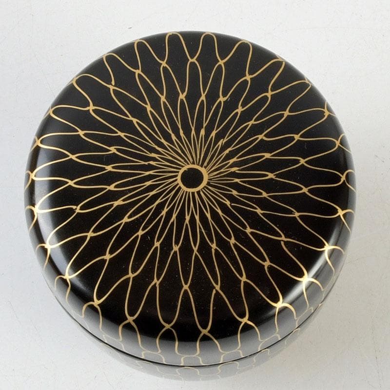 茶道具　中村湖彩作　網目蒔絵　中棗　共布　紫野　小林太玄極め箱　V　9369