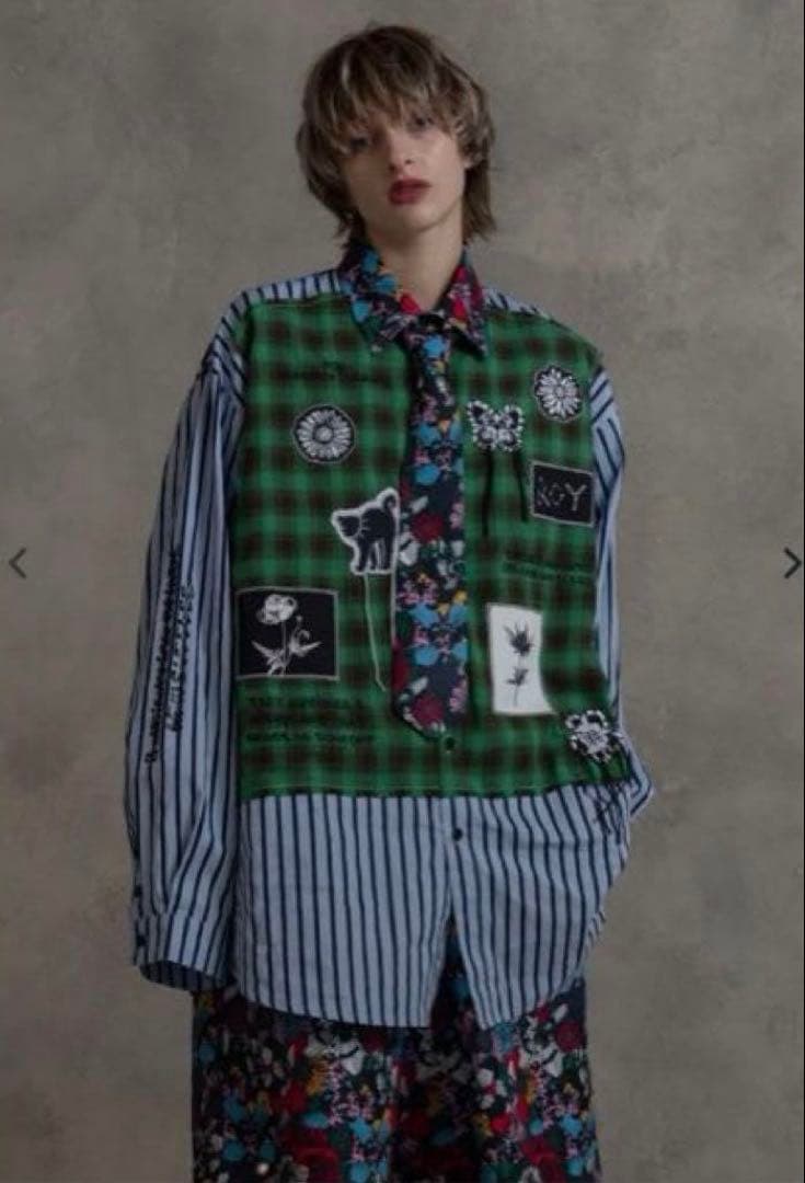 LiSA Roy reflect overjoy 刺繍ストライプ デザインシャツ