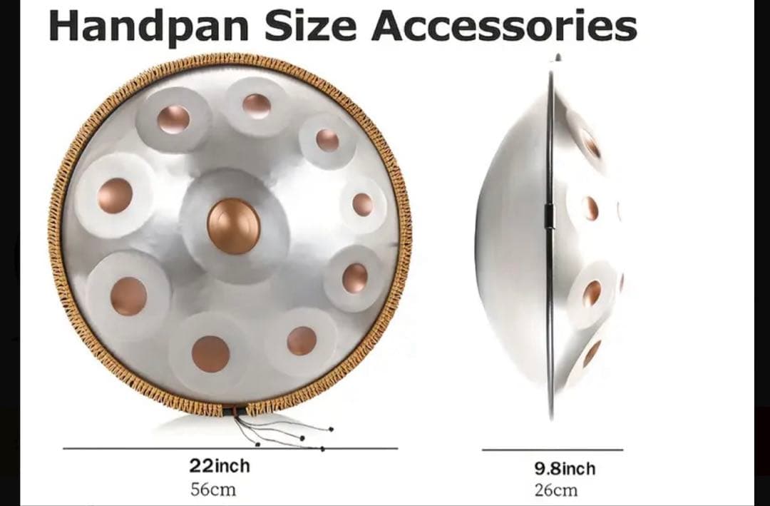 ハンドパン Dマイナー 10音 432Hz 付属品付き