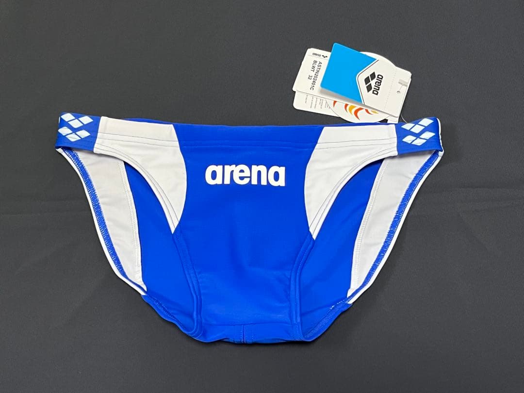 新品 arena 水着 青x白 32