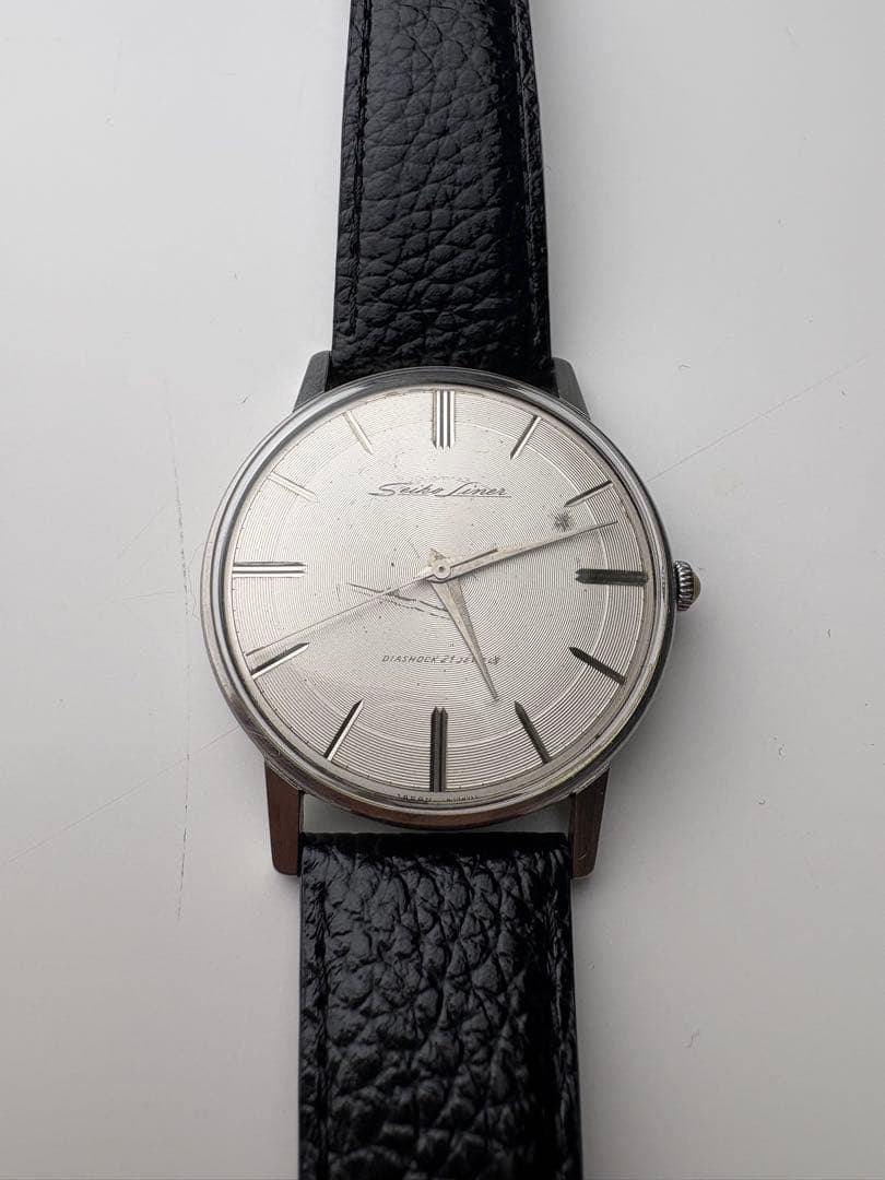 【OH済】SEIKOセイコーライナーSSダイヤショック21石メンズ腕時計手巻き