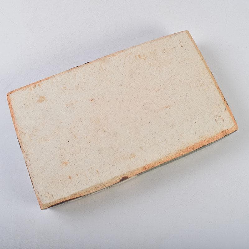 和食器　織部焼　廣永窯　坪島土平作　長方鉢　共箱　M　R9198