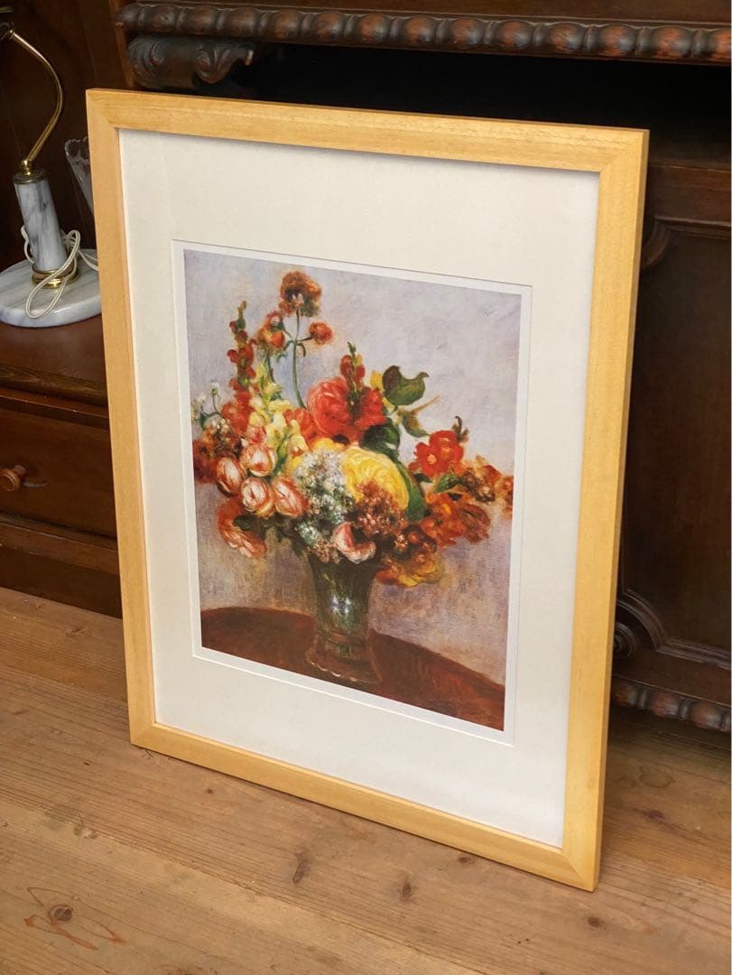 ピエール オーギュスト ルノワール 花瓶の花 薔薇 インテリア 額縁 アート