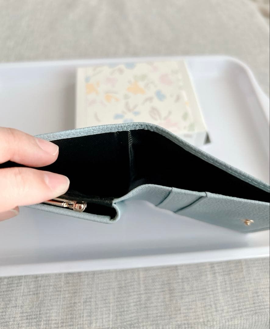 皇居財布　がま口　二つ折り　水色