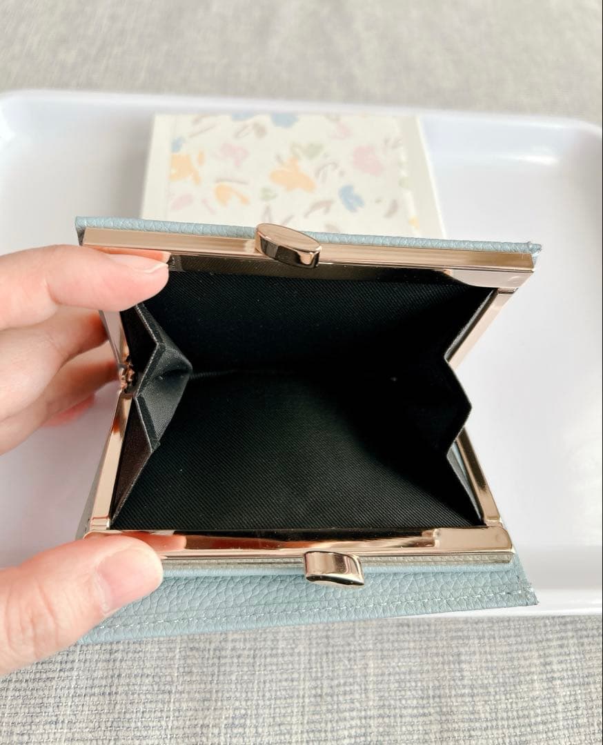 皇居財布　がま口　二つ折り　水色