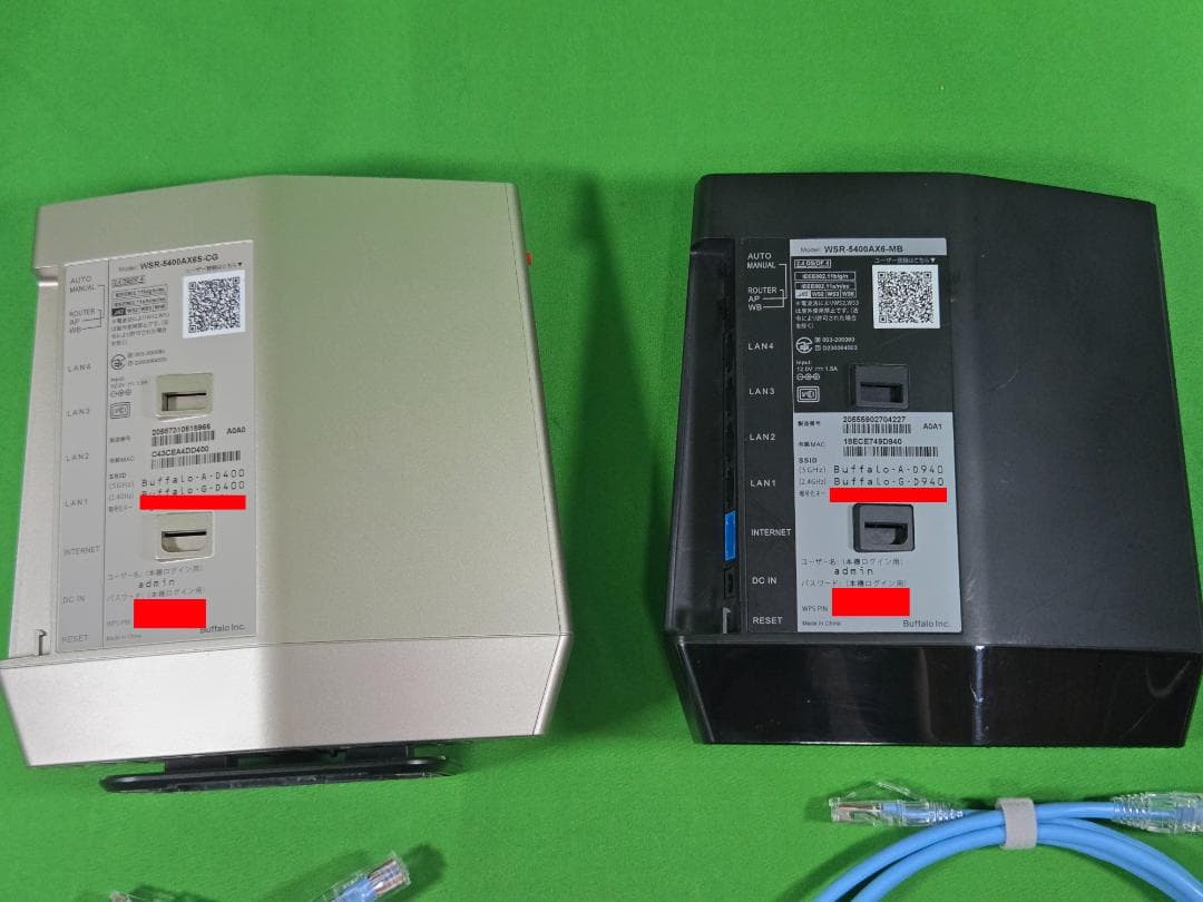 WSR-5400AX6 有線LANルーター シルバー ブラック 2台セット