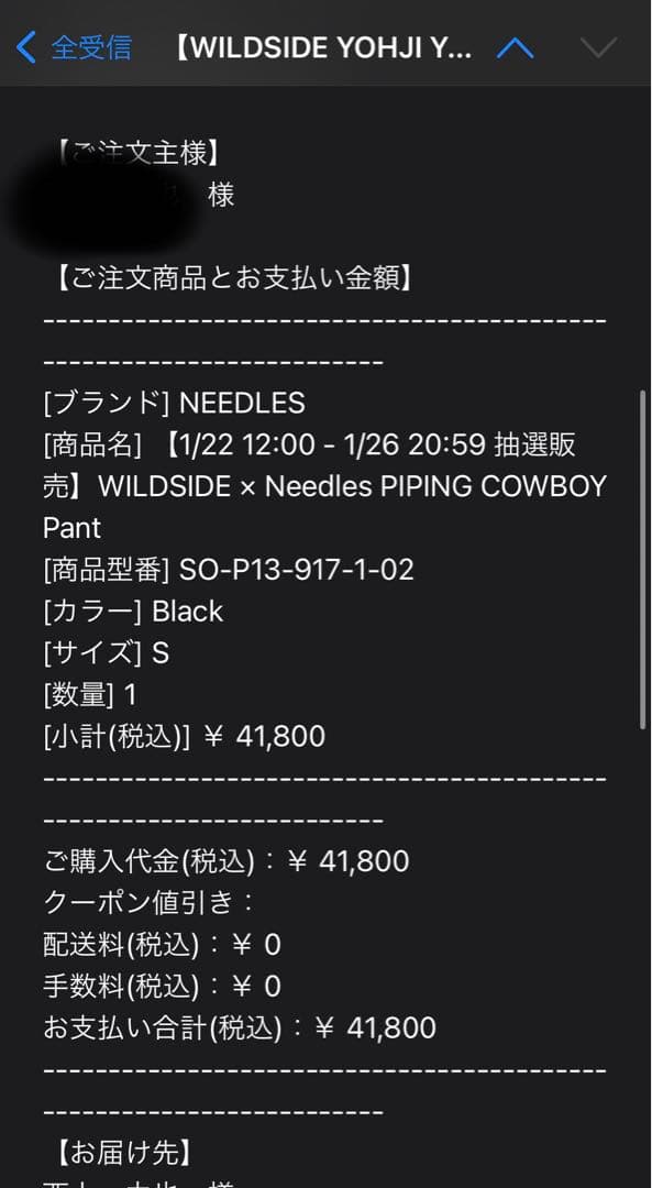 【未使用】WILDSIDE × Needles COWBOY Pant