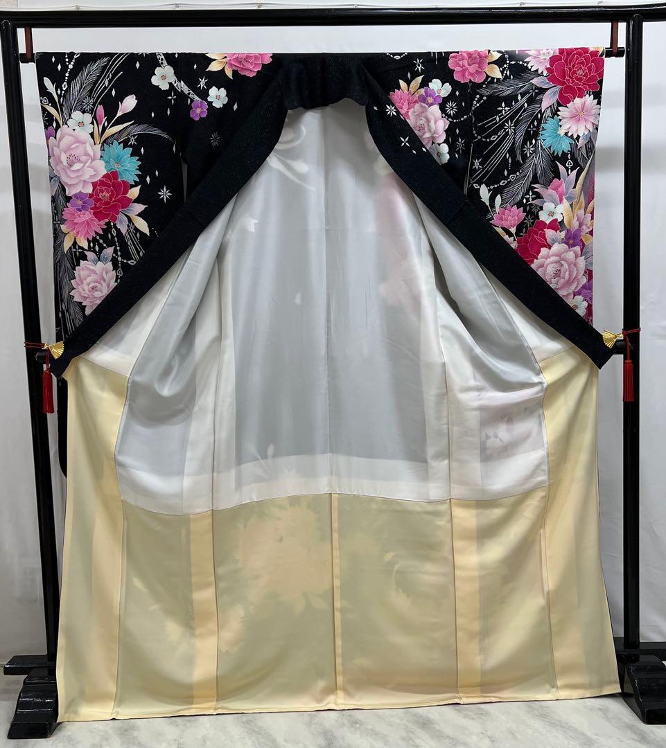 振り袖　フルセット　長襦袢付　金彩　刺繍　銀通し　豪華　成人式　長尺袋帯　612