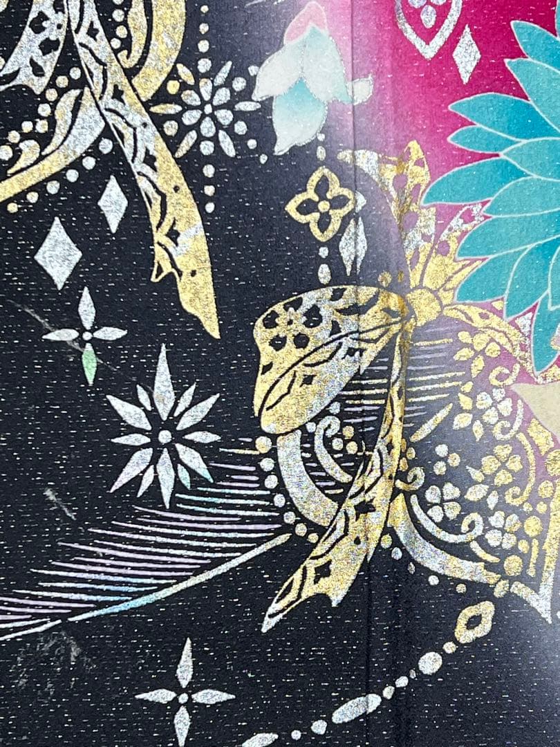 振り袖　フルセット　長襦袢付　金彩　刺繍　銀通し　豪華　成人式　長尺袋帯　612