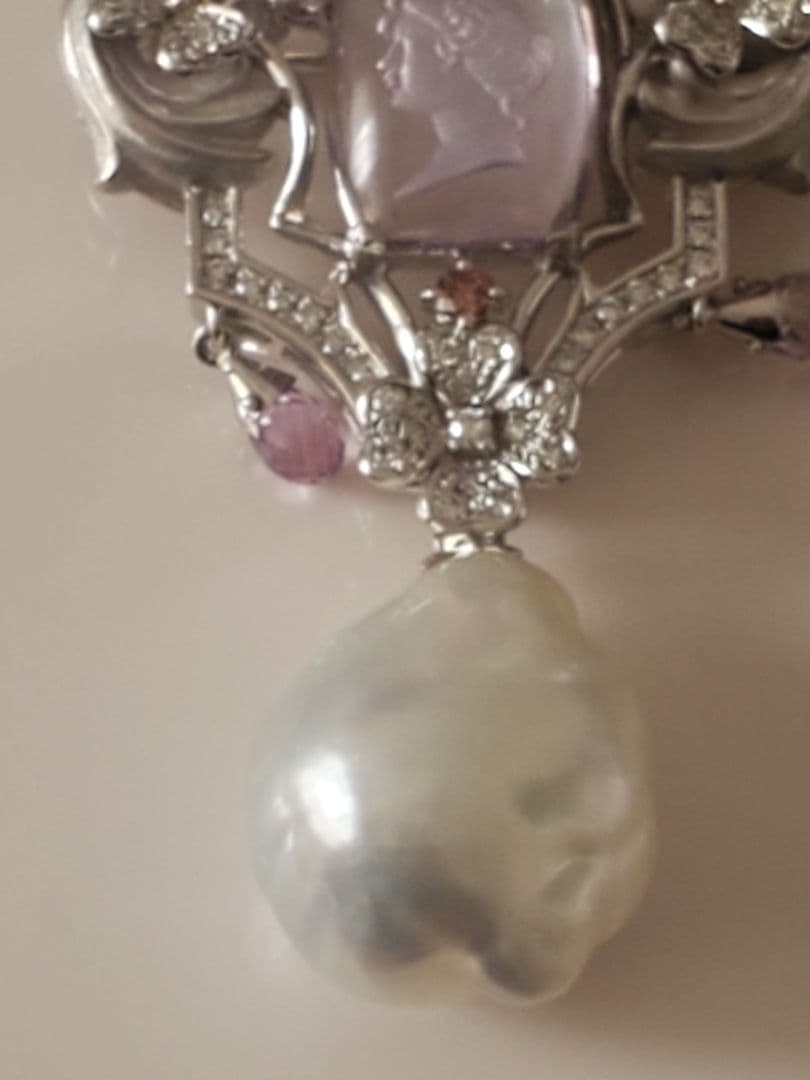 K18WG カメオ ネックレス Italy