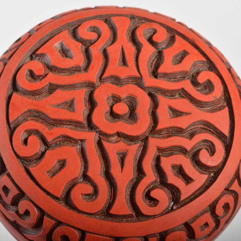 茶道具　豊月造　堆朱　香合　共箱　V　R6642