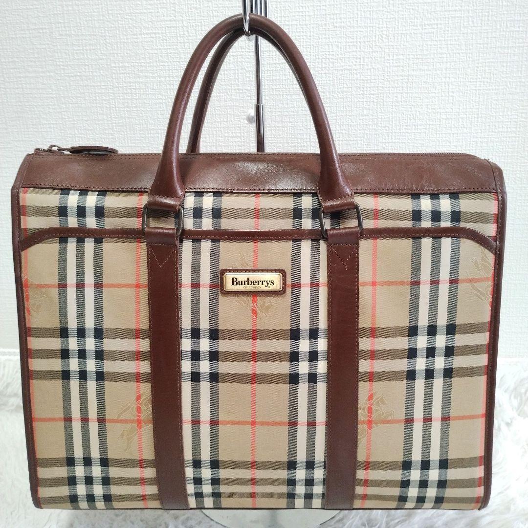 【美品】バーバリー ブリーフケース ノバチェック シャドーホース