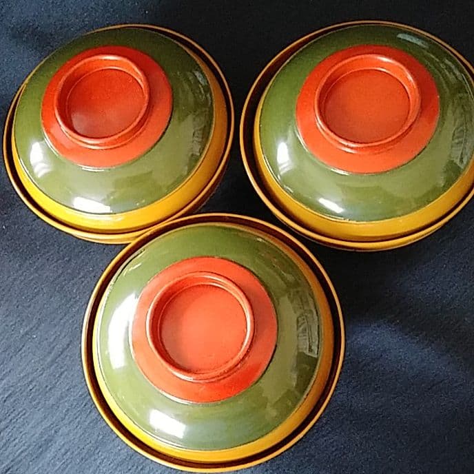 「輪島塗の復興を！」コマのような吸(す)い物椀 3客セット 骨董アンティーク