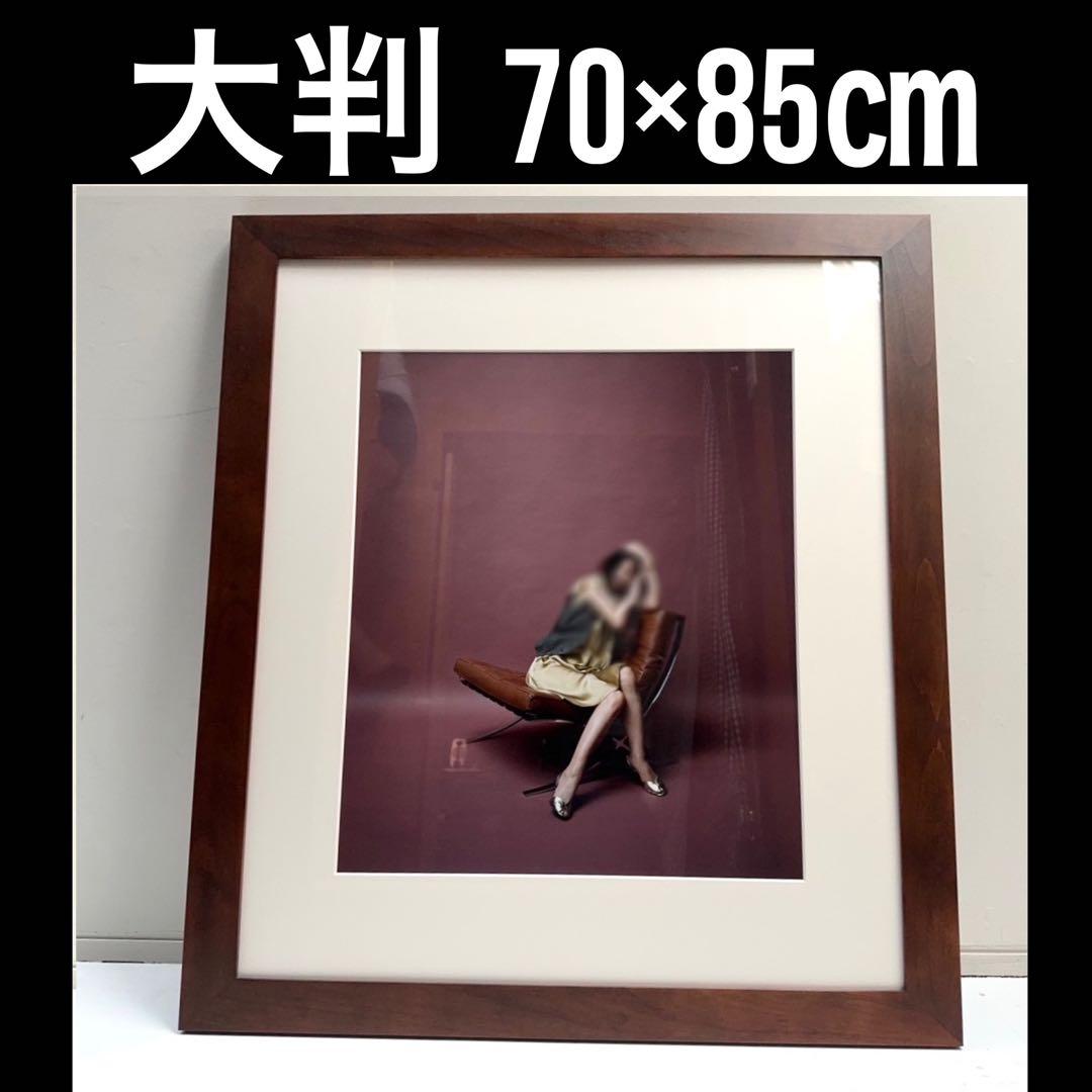 【在庫25】額 額縁 木製 焦茶 ダークブラウン 大きいサイズ アート 写真 f