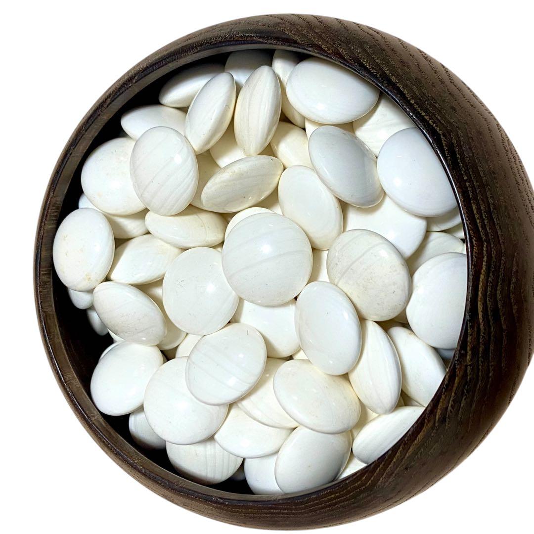 囲碁　碁石　蛤　蛤碁石　 本蛤 那智黒　白×180 黒×181 36号