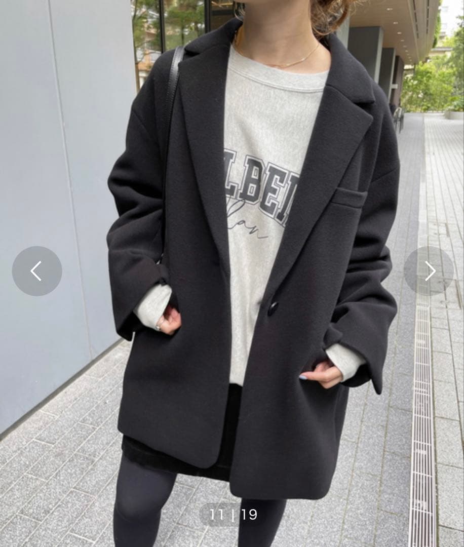 ブラック チェスターコート オーバーサイズ