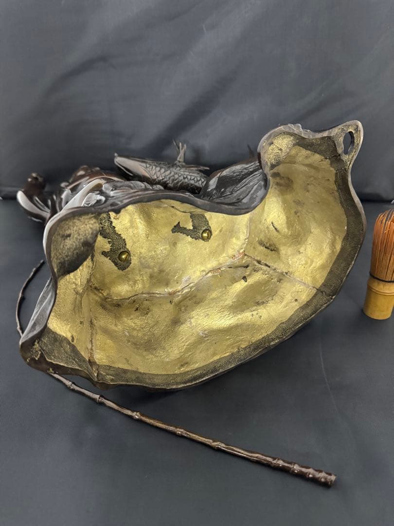 特大 恵比寿 七福神 銅　彫刻 置物 風水 開運 金運　インテリア　アンティーク