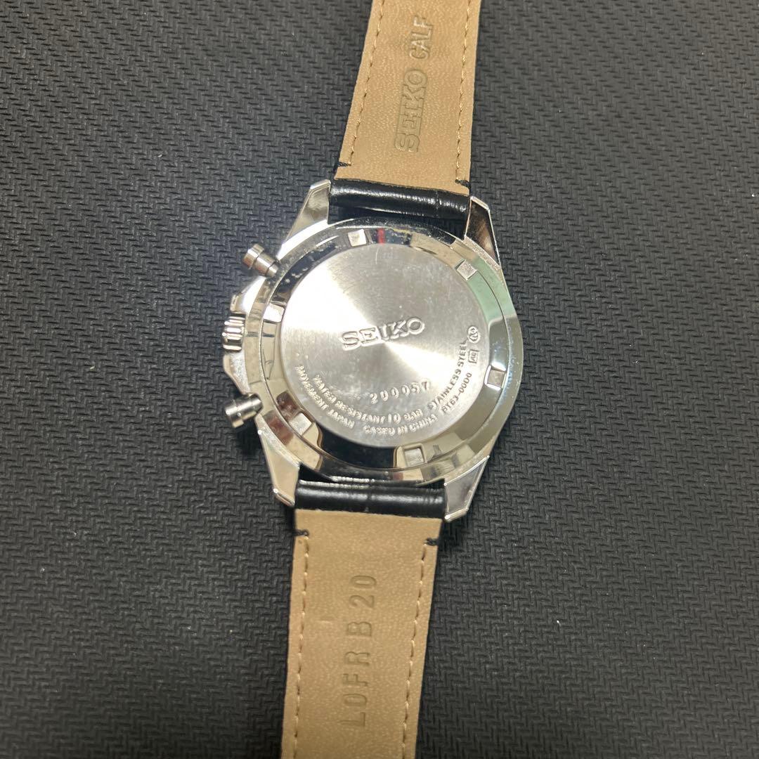 s*i様 SEIKO 腕時計 クロノグラフ ブラックレザー