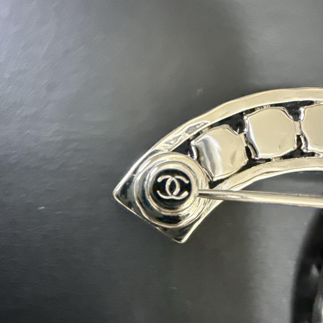 CHANEL シャネル ブローチ ココマーク クリスタル CCマー　シルバー