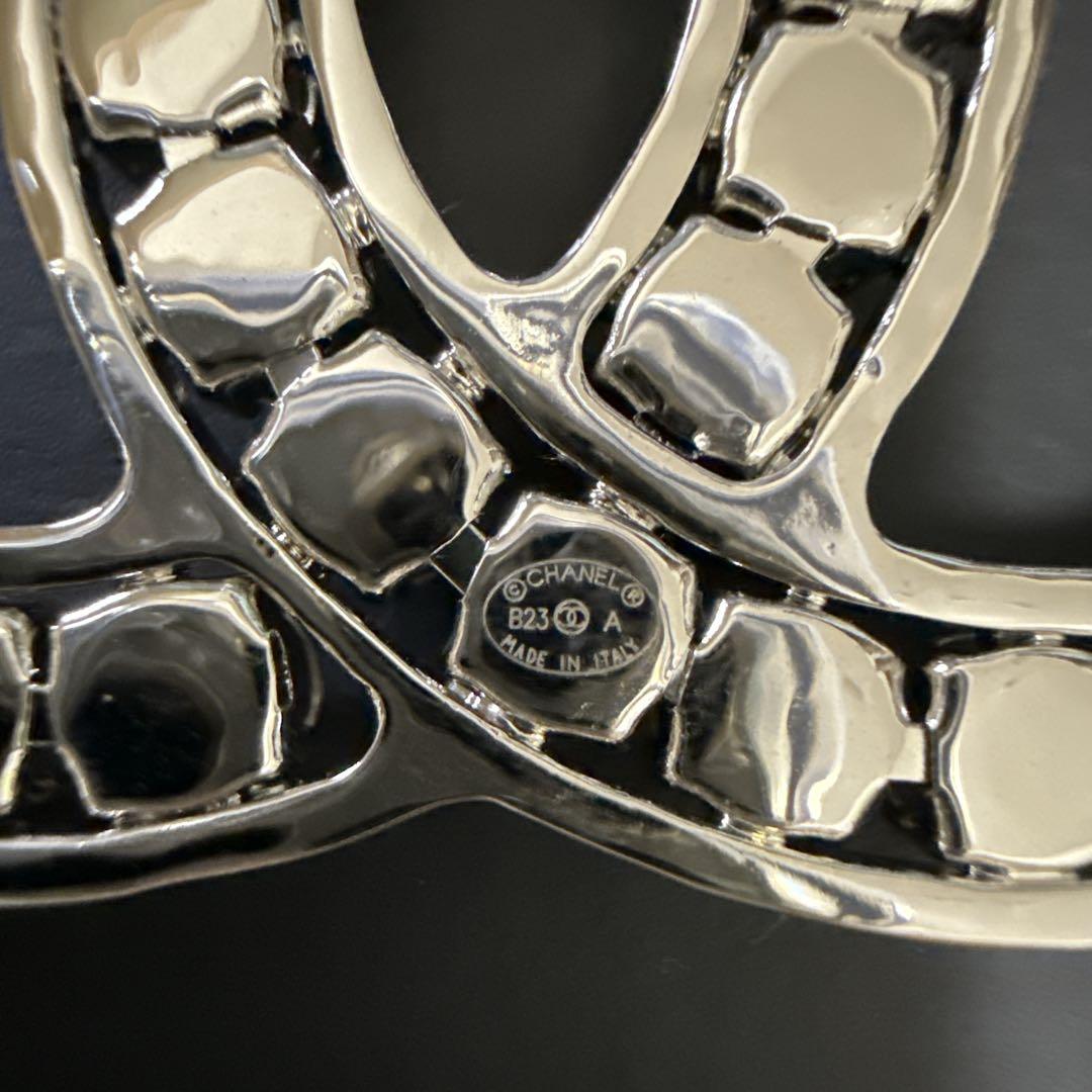 CHANEL シャネル ブローチ ココマーク クリスタル CCマー　シルバー