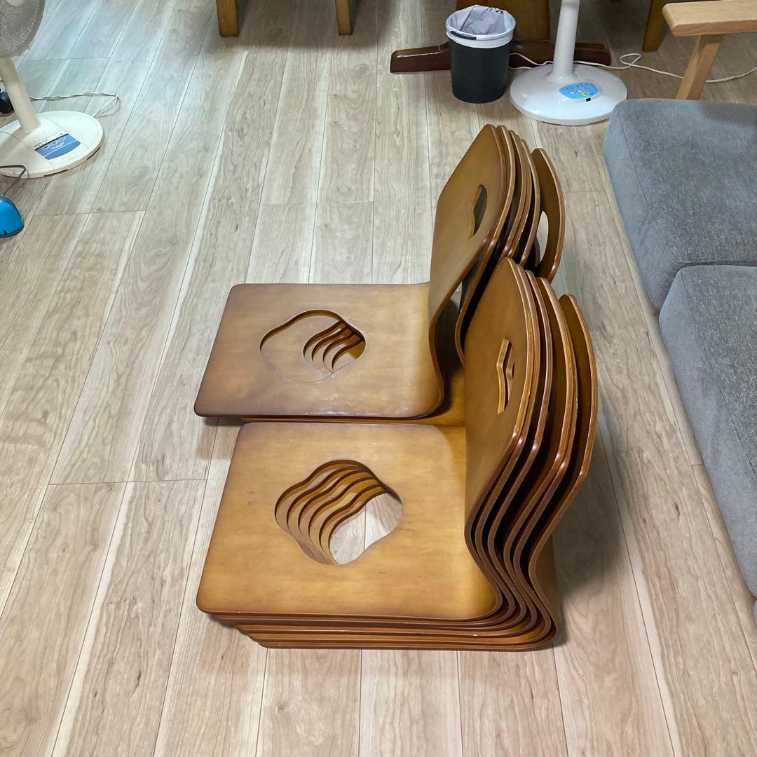 まとめ売り　木製座椅子　12脚セット　曲げ座椅子　和座椅子　旅館　座敷　②