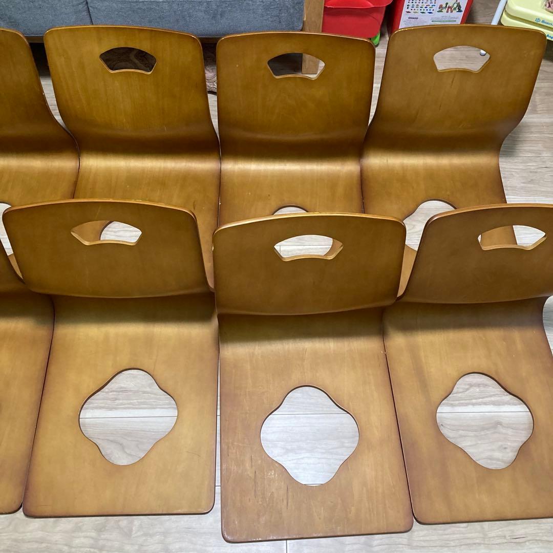 まとめ売り　木製座椅子　12脚セット　曲げ座椅子　和座椅子　旅館　座敷　②