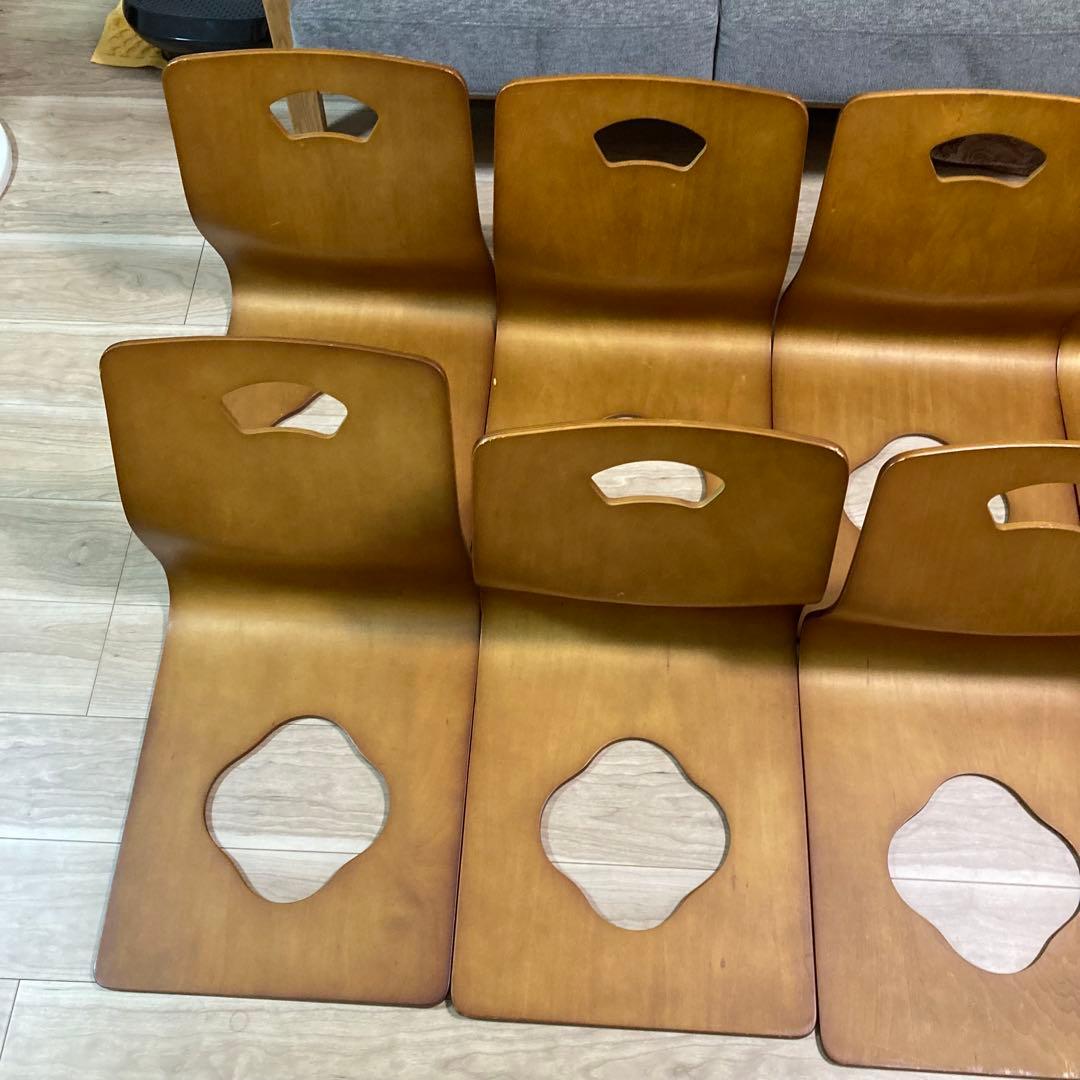 まとめ売り　木製座椅子　12脚セット　曲げ座椅子　和座椅子　旅館　座敷　②