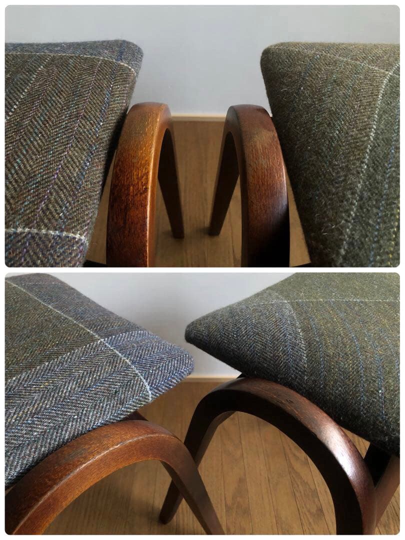 秋田木工 曲木 剣持スツール 2脚セット ヴィンテージ家具 古代色 民芸 レトロ