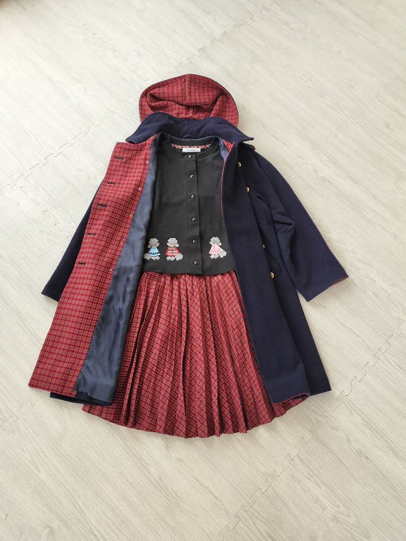 familiar 　コート　ネイビー ダブルブレストコート 140 150