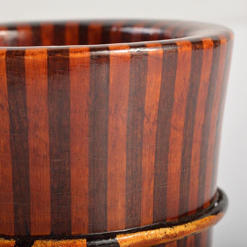 茶道具　友裕作　寄木　茶筒　時代箱付　V　R7407