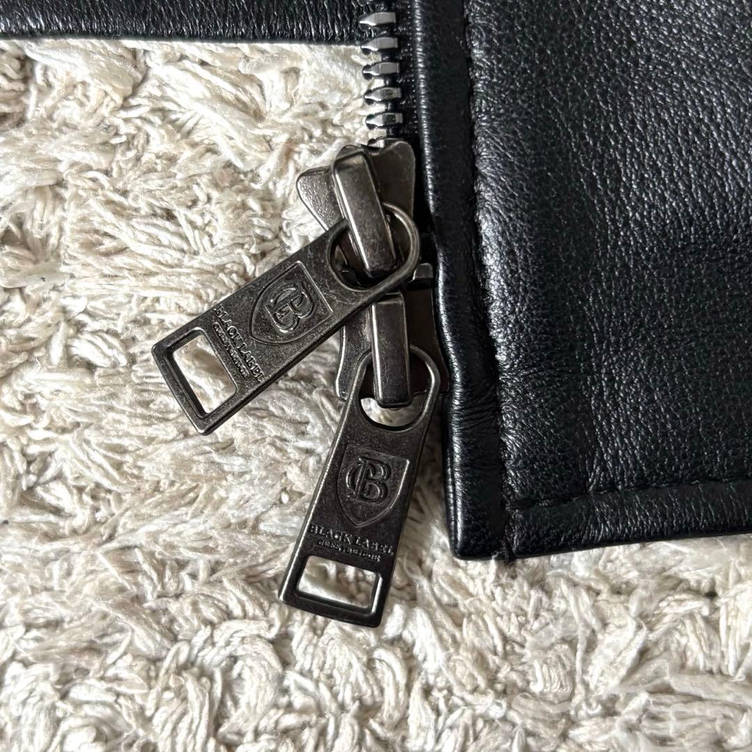 【極美品✨】ブラックレーベルクレストブリッジ　レザージャケット　羊革　ライダース