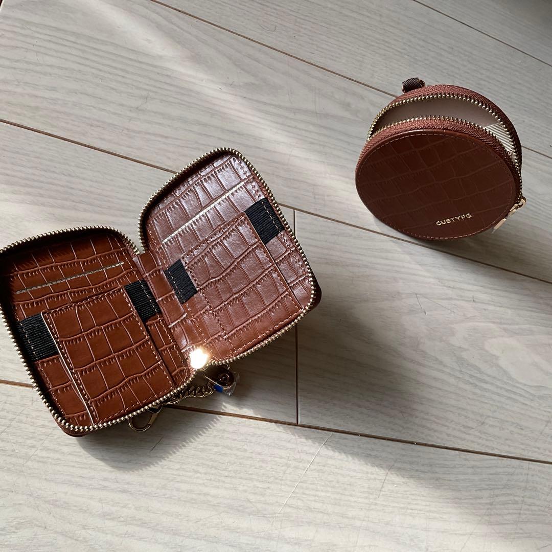 新品未使用　custype ブラウン クロコダイル風iPhone14proケース