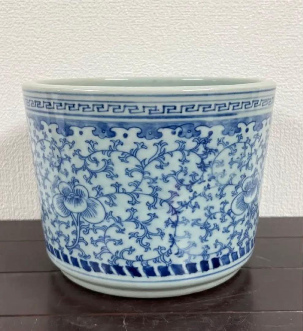 中国古美術　清時代染付け筆入　文房具　書 清時代中晚期 F--22