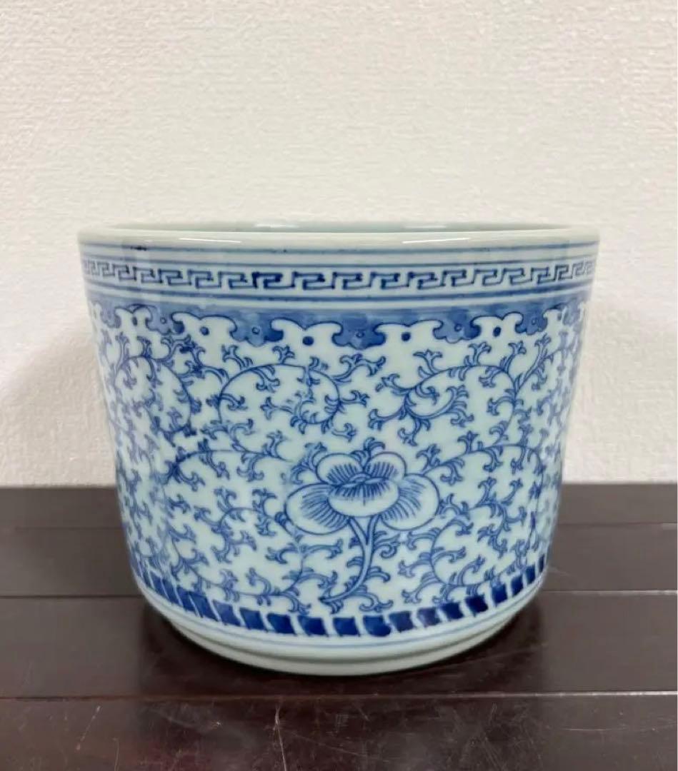 中国古美術　清時代染付け筆入　文房具　書 清時代中晚期 F--22