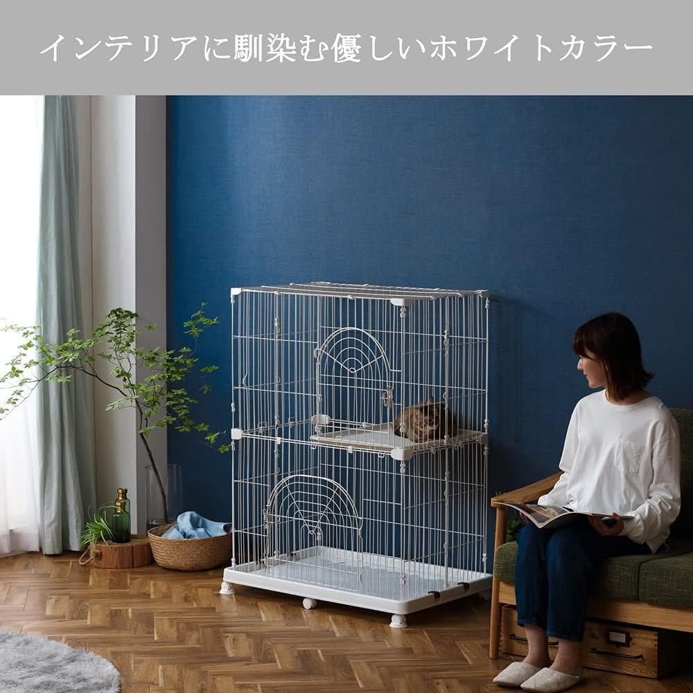 アイリス オリジナルペットケージ 2段 ホワイト 猫2段ホワイト PEC-902