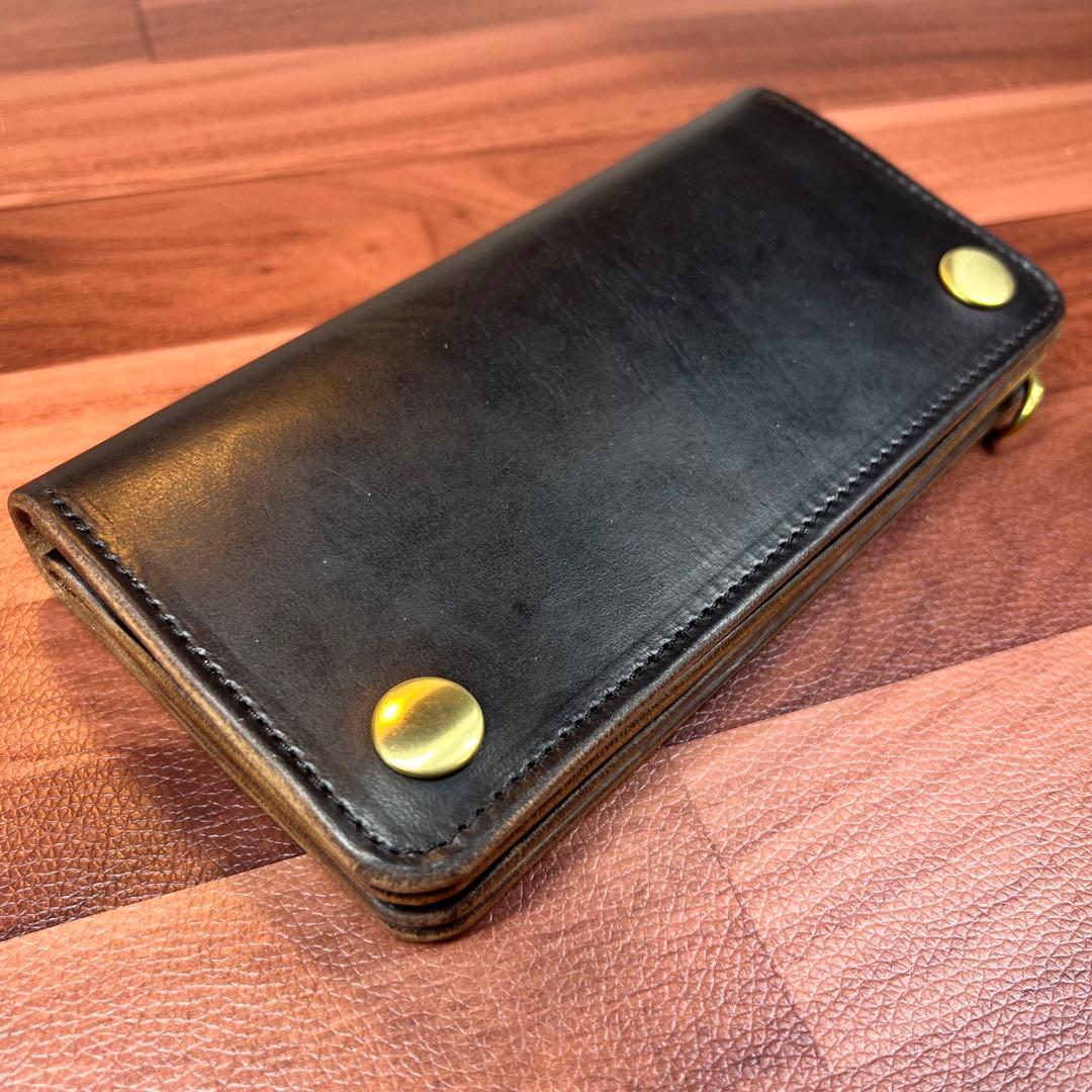 【トラッカーウォレット ロング3層】クロムエクセル ゴールド　universal