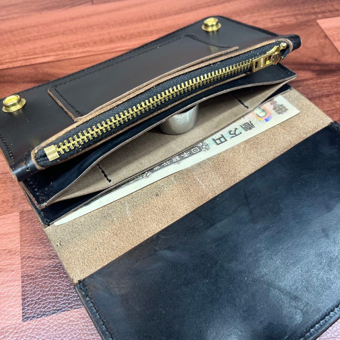 【トラッカーウォレット ロング3層】クロムエクセル ゴールド　universal