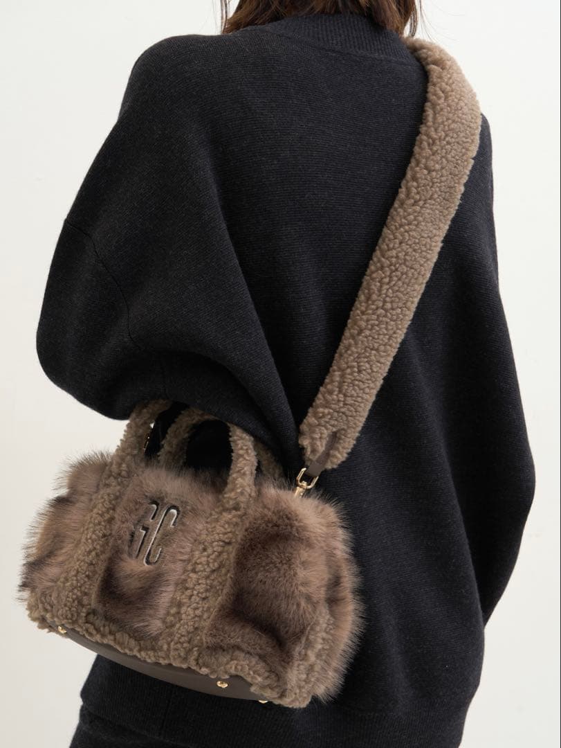 【グッド グリーフ】 GCA EMB FAUX FUR TOTE BAG